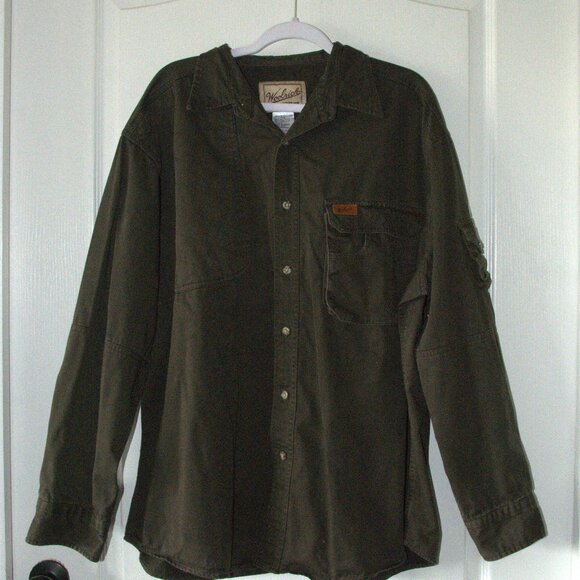 Woolrich Outdoor Guide Collection Olive Green Camping Hunting Shirt Men's XLarge - Picture 1 of 4